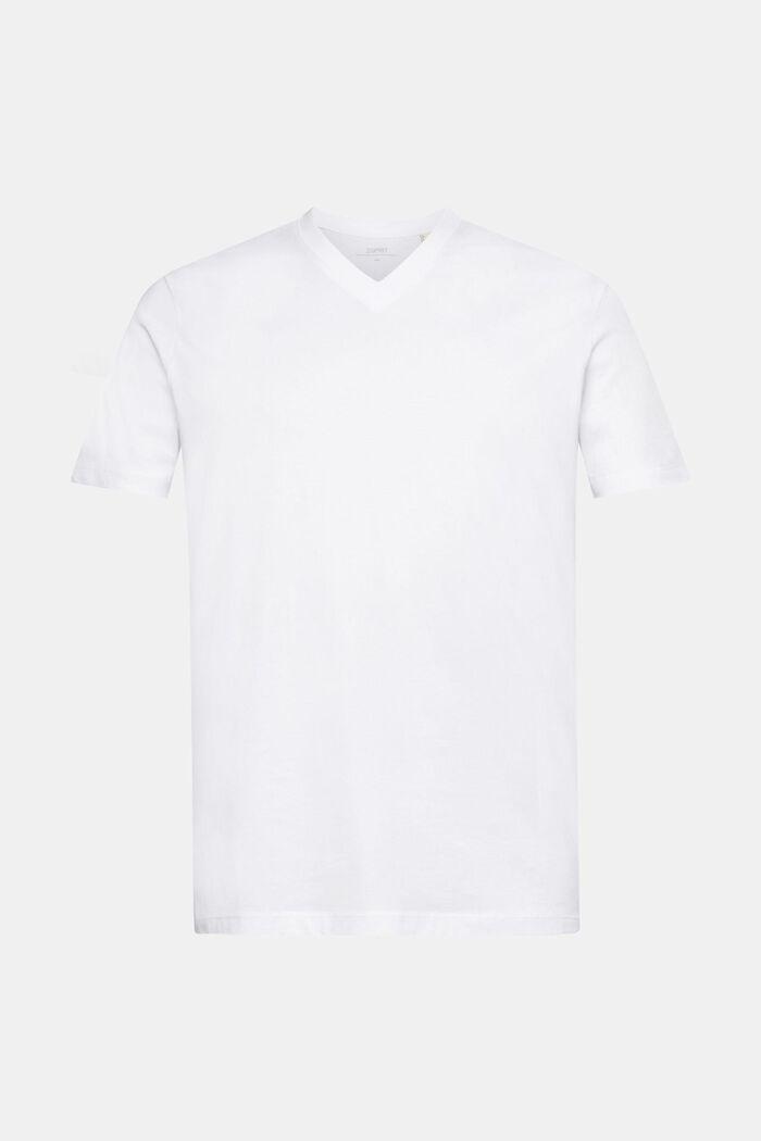 Slim fit katoenen shirt met V-hals, WHITE, detail image number 6