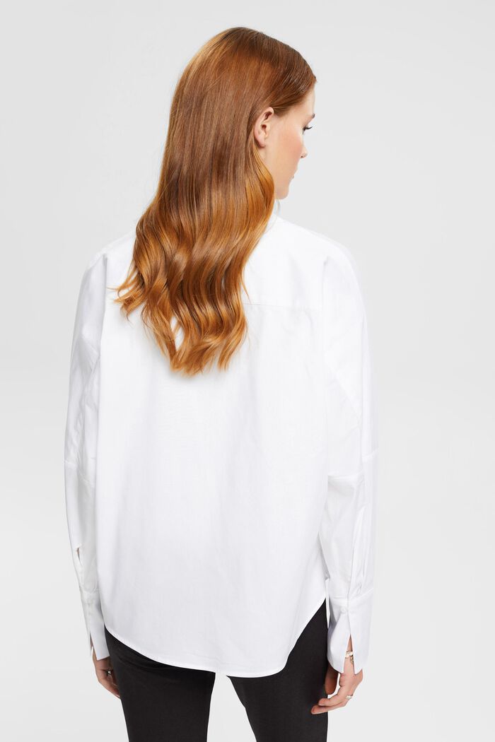 Popeline blouse, WHITE, detail image number 3