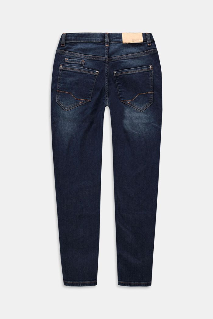 Toelopende jeans met verstelbare band, BLUE BLACK WASHED, detail image number 1