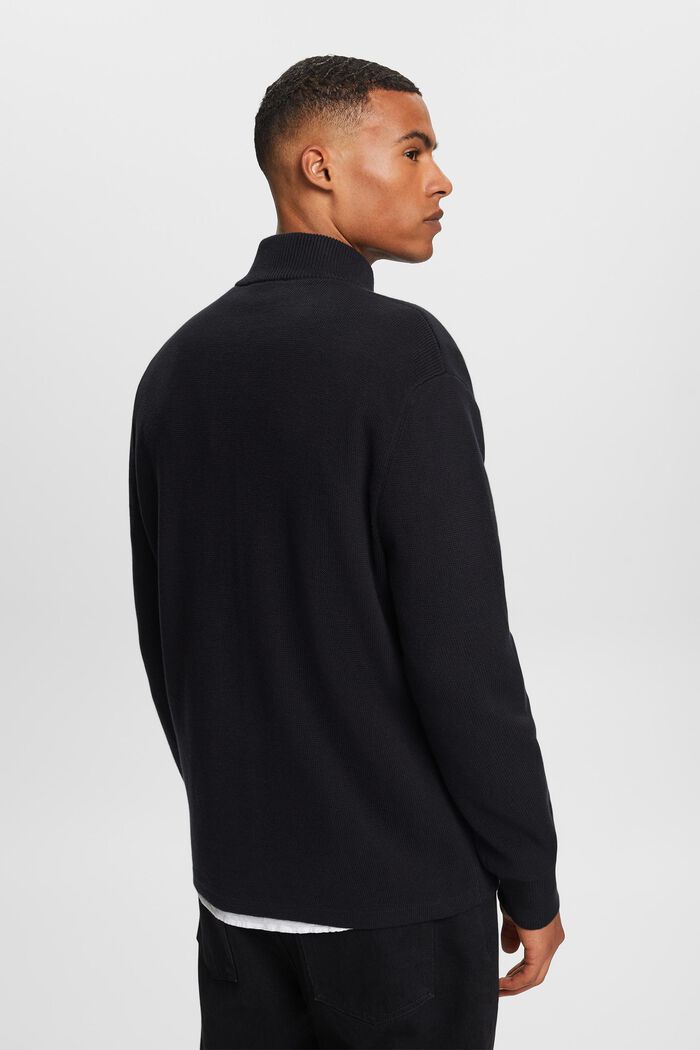 Cardigan zippé, 100 % coton, BLACK, detail image number 2