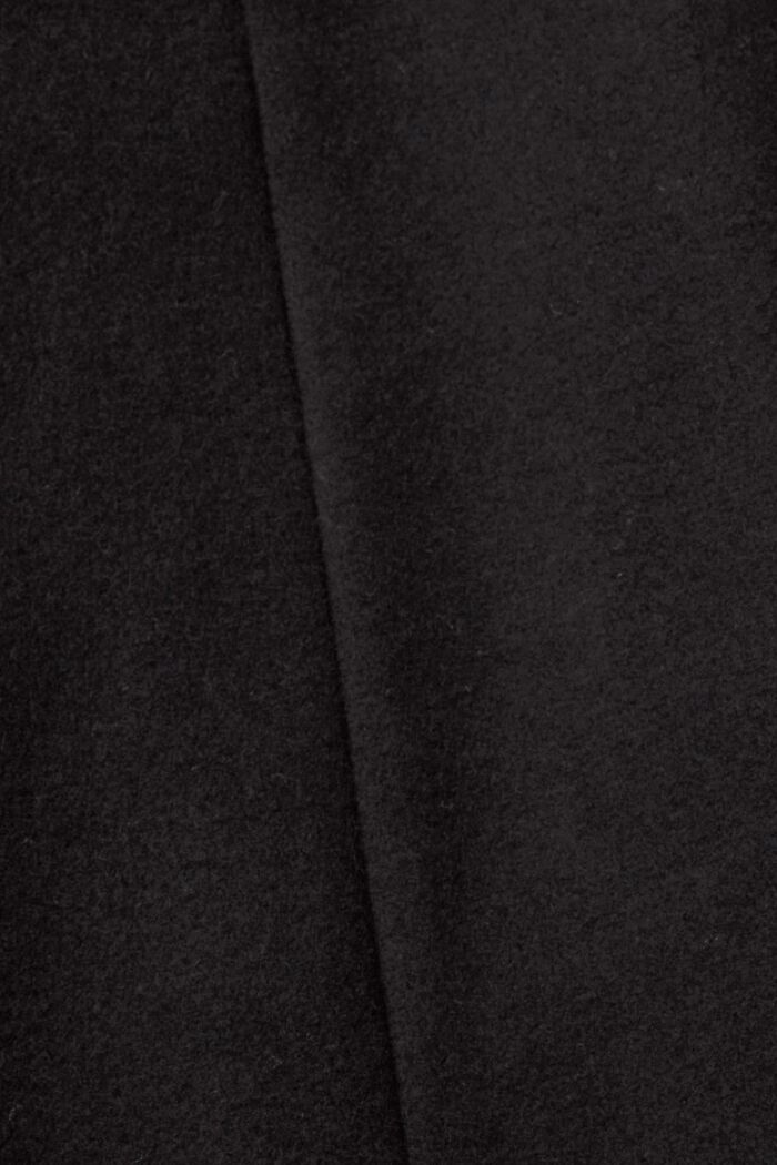 Mantel van een wolmix met afneembare capuchon, BLACK, detail image number 4