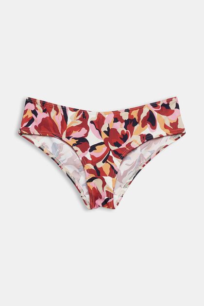 Hipster-bikinibroekje met bloemenmotief, DARK RED, overview
