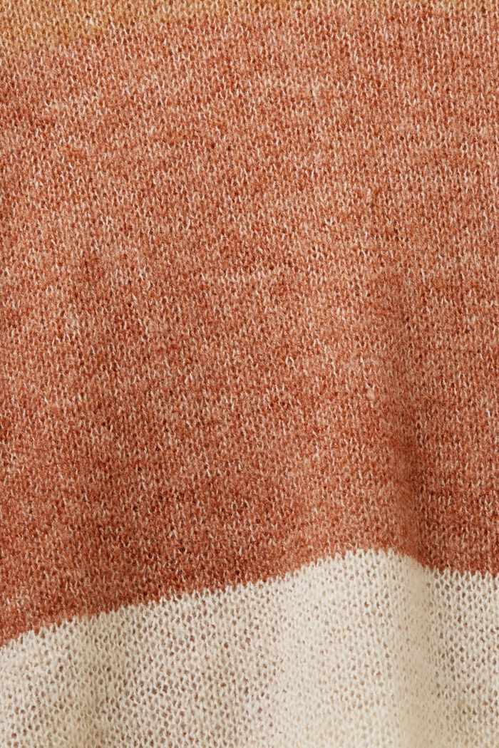 Pull-over à effet colour blocking, laine mélangée, CARAMEL, detail image number 5