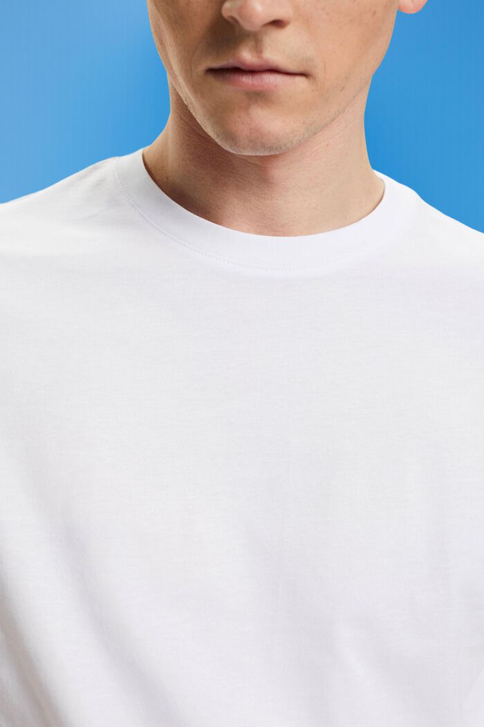 T-shirt en jersey à col ras-du-cou, WHITE, detail image number 1
