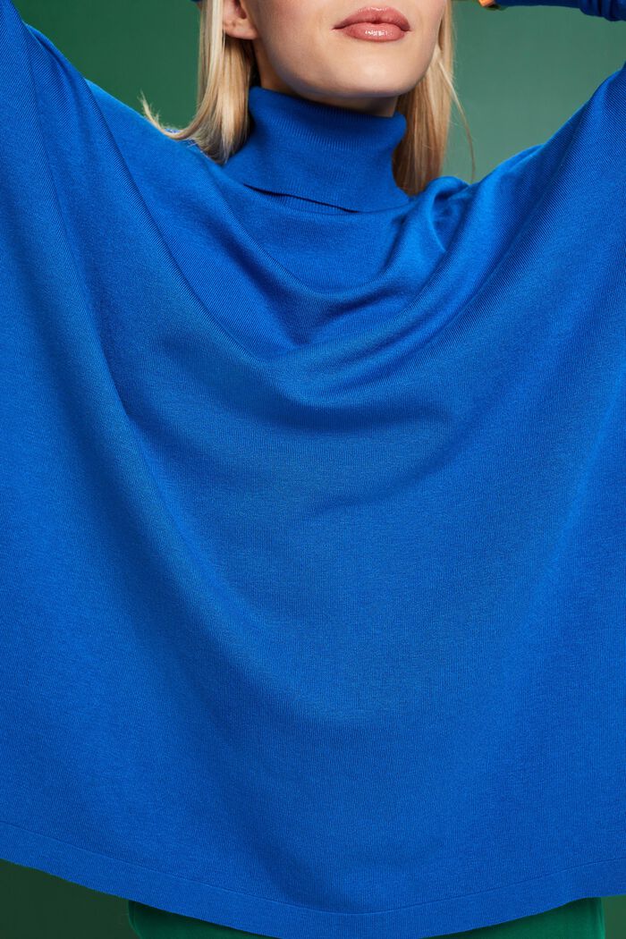 Batwing trui met rolkraag, BRIGHT BLUE, detail image number 3