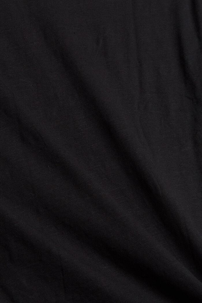 T-shirt à manches longues et broderie, coton biologique, BLACK, detail image number 4