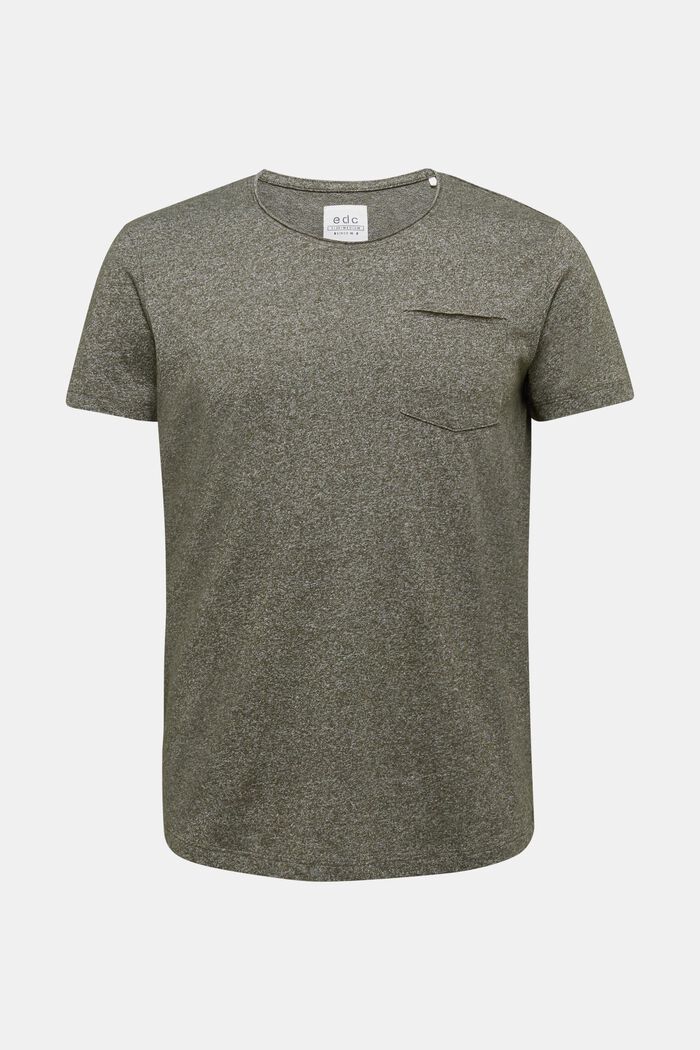Gerecycled:-shirt met organic cotton, OLIVE, detail image number 2