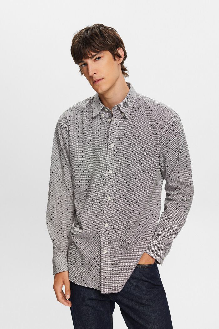 Buttondown-overhemd met motief, 100% katoen, DARK BROWN, detail image number 0