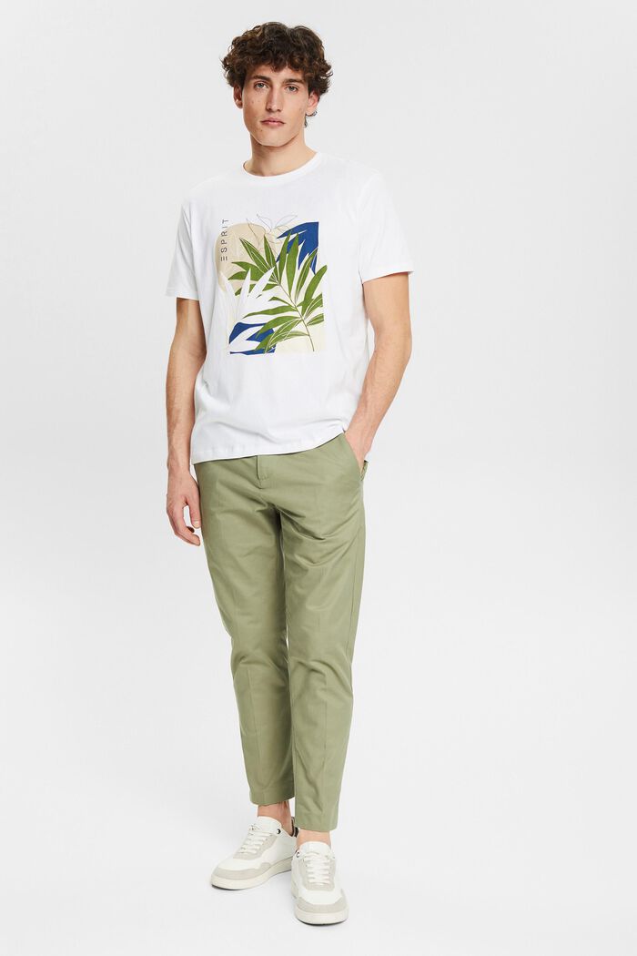 Jersey T-shirt met plantenprint, WHITE, detail image number 6