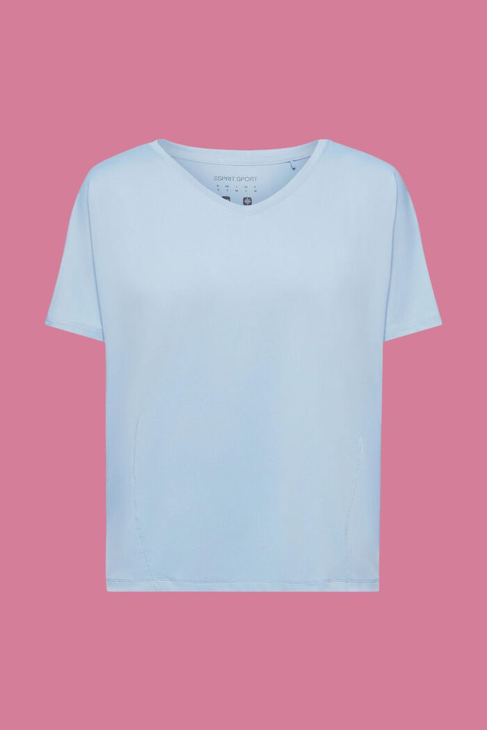 Sportief T-shirt met V-hals en E-DRY, PASTEL BLUE, detail image number 5