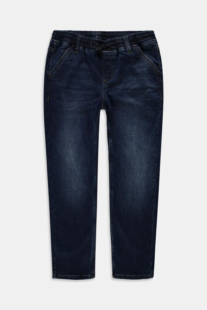 Jeans met elastische band, BLUE DARK WASHED, detail image number 0