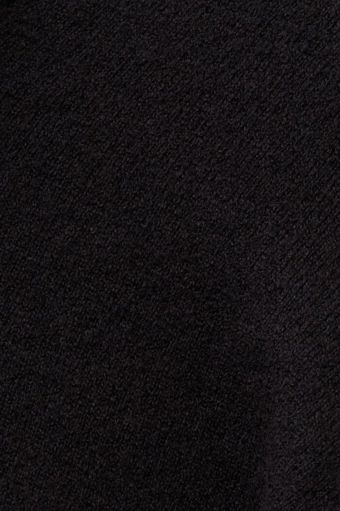 Gebreide midi-jurk van wolmix, BLACK, detail image number 5