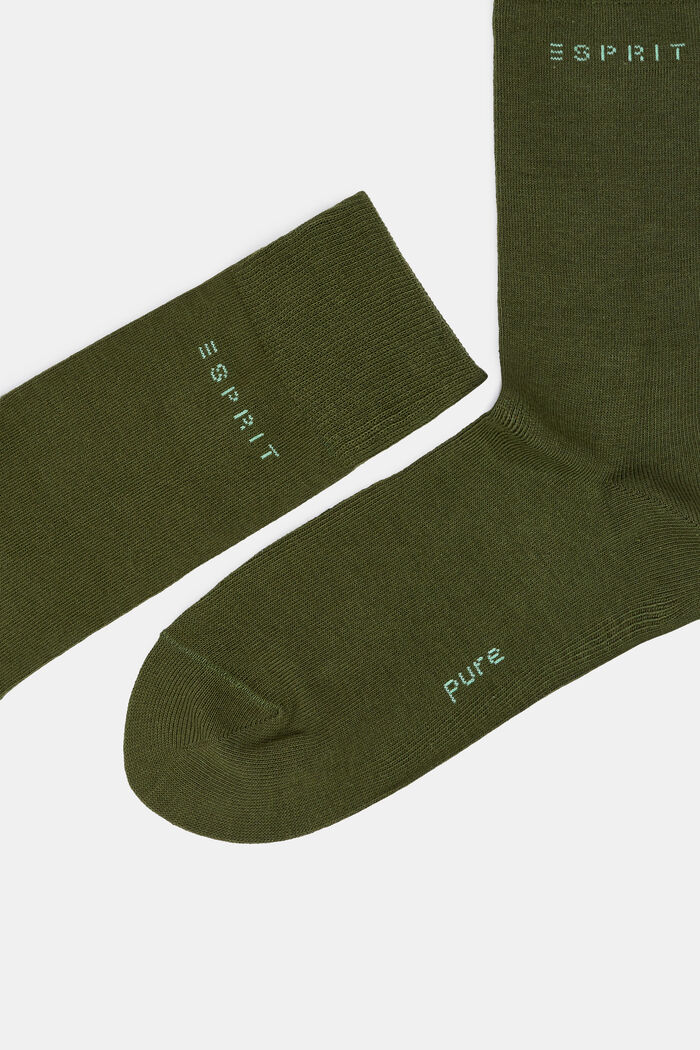 Set van 2 paar sokken, organic cotton, OLIVE, detail image number 1