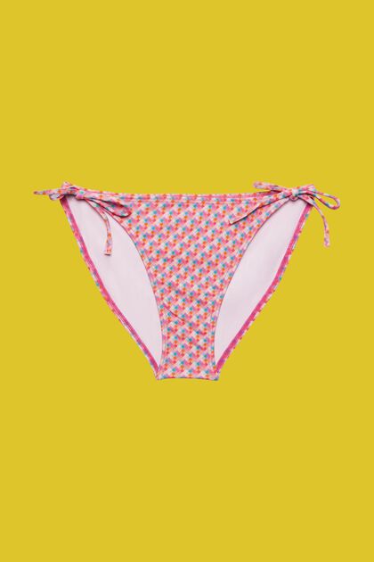 Bas de bikini multicolore doté de liens à nouer, PINK FUCHSIA, overview