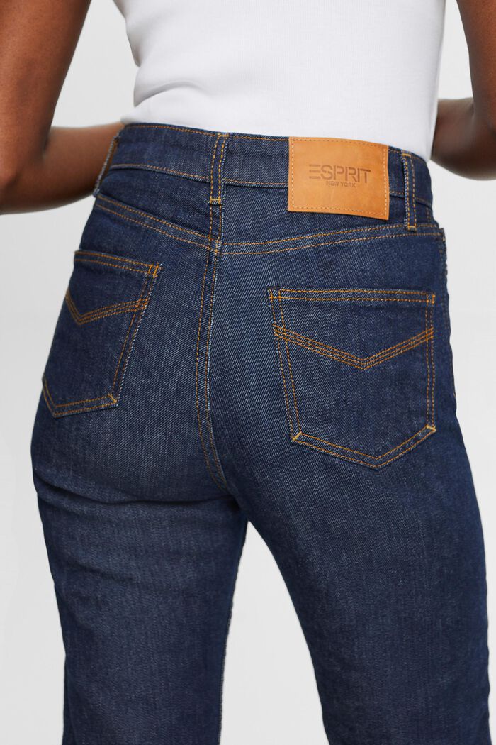 Premium jeans met rechte pijpen en hoge taille, BLUE RINSE, detail image number 5