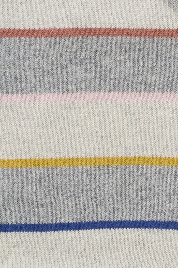 Gebreide, gestreepte sjaal van een katoenmix, SILVER, detail image number 1