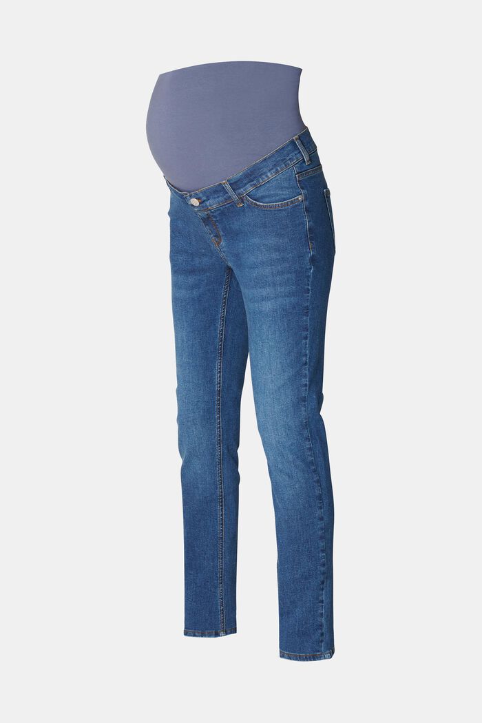 Jeans met band over de buik, organic cotton, BLUE MEDIUM WASHED, detail image number 4