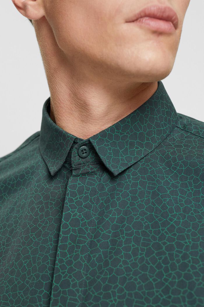 Slim fit-shirt met print, DARK TEAL GREEN, detail image number 2