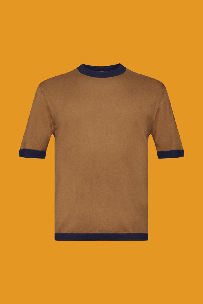 Gebreid T-shirt, PALE KHAKI, detail image number 5