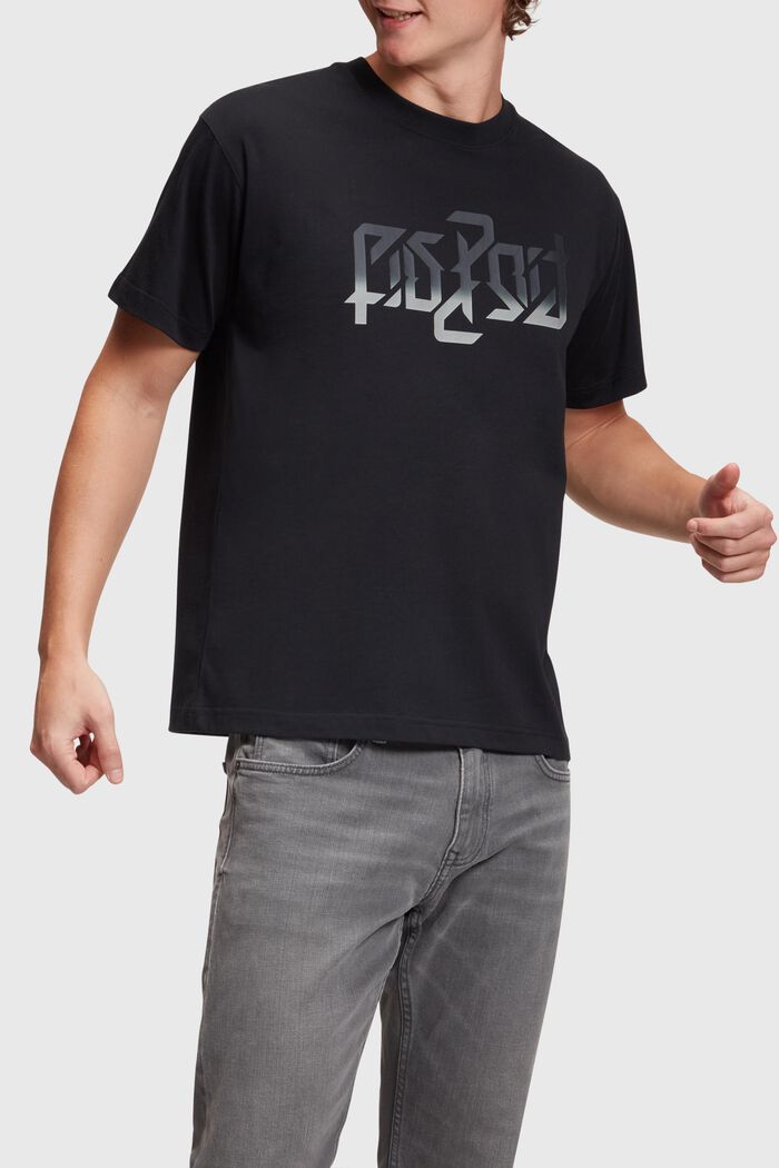 T-shirt à imprimé cube AMBIGRAM, BLACK, detail image number 0