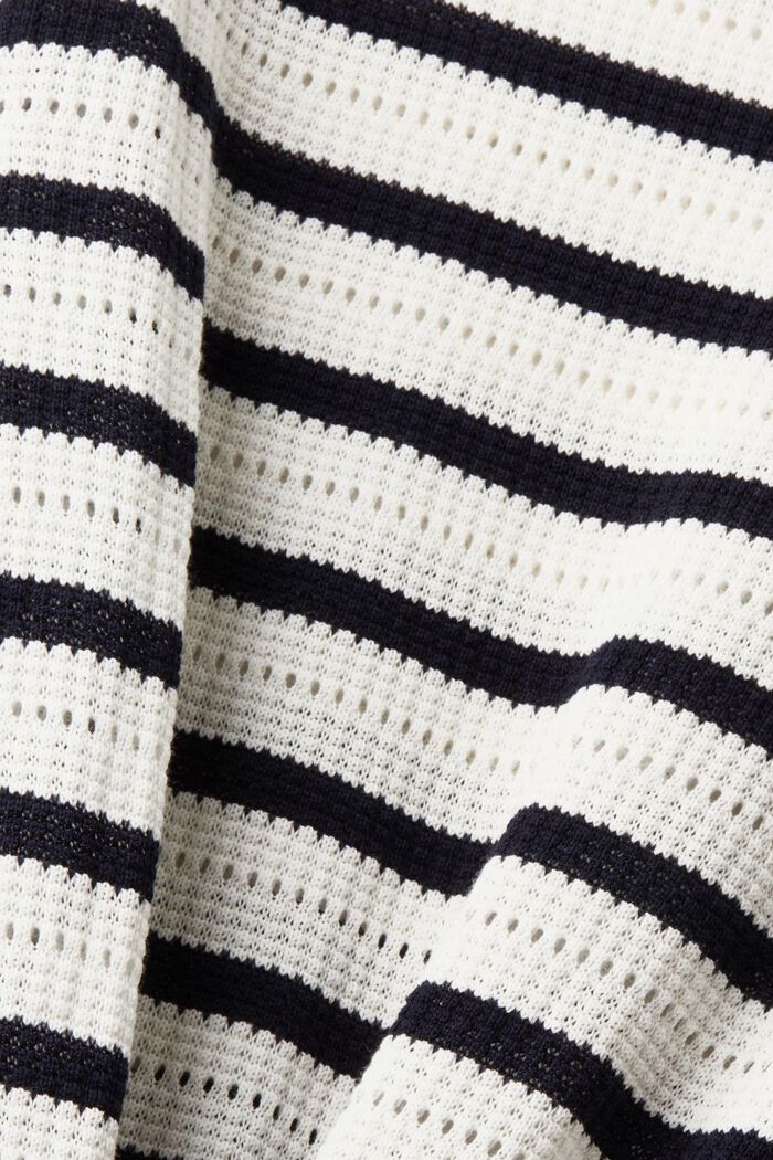 Katoenen trui met opengewerkt motief, OFF WHITE, detail image number 5