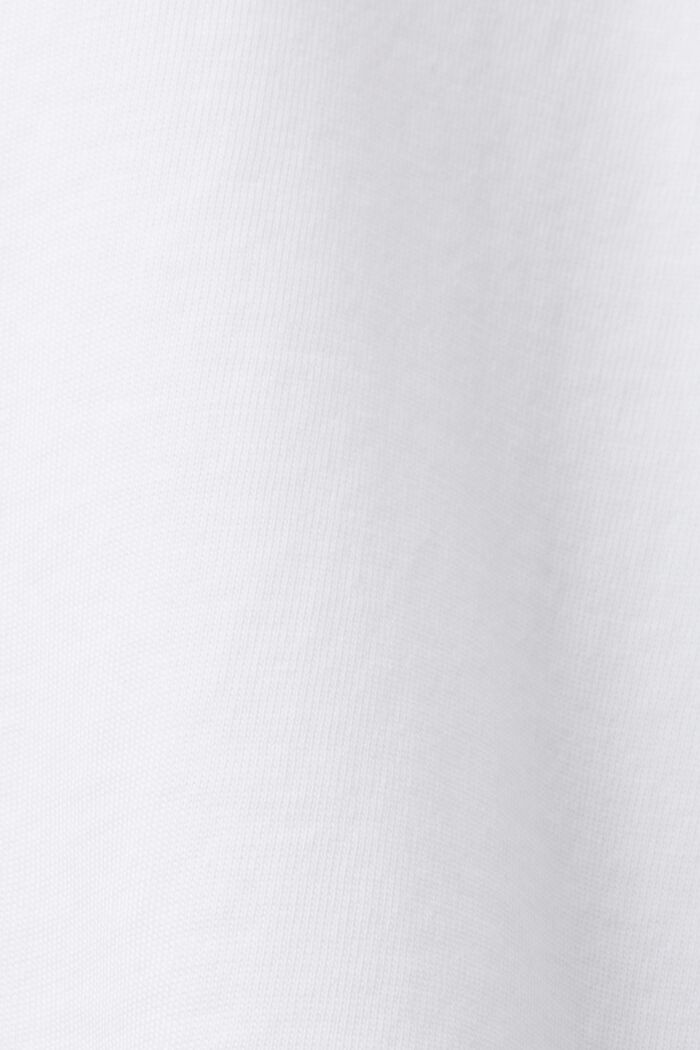 T-shirt met borduursel, 100% katoen, WHITE, detail image number 4