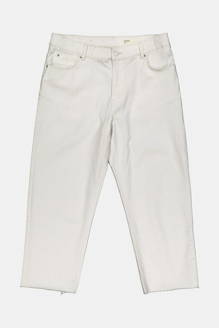 Cropped jeans met een hoge band, biologisch katoen
