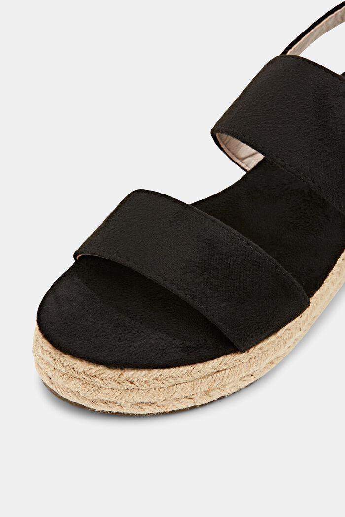 Sandales à talons compensés en similidaim, BLACK, detail image number 4