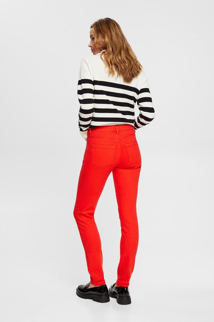 Mid-rise slim fit stretchjeans, RED, detail image number 3
