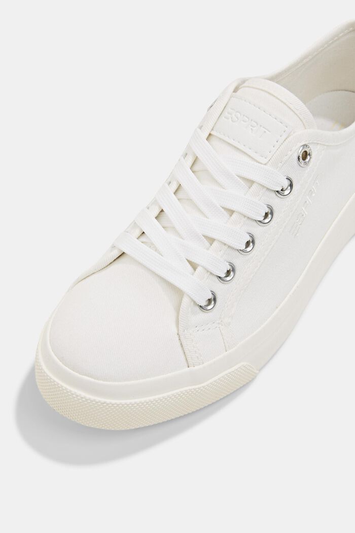 Sneakers en toile à semelle à plateau, OFF WHITE, detail image number 4