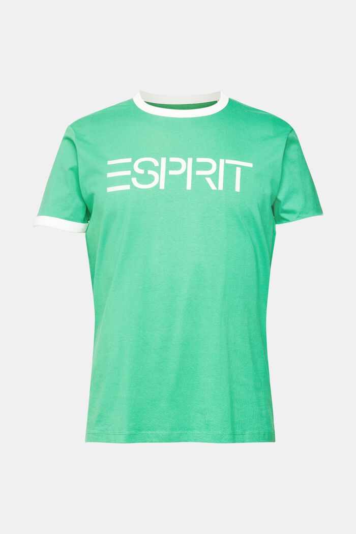T-shirt en jersey à imprimé logo, GREEN, overview
