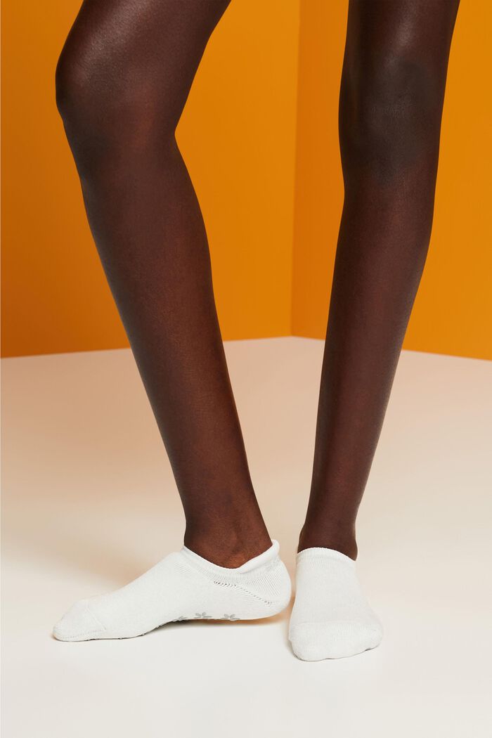 Stroeve korte sokken, mix van biologisch katoen, OFF WHITE, detail image number 1