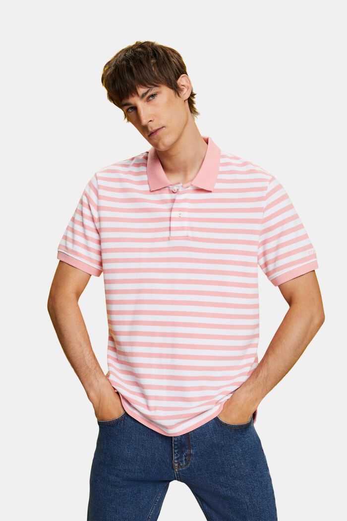 Polo rayé coupe Slim Fit, PINK, detail image number 0
