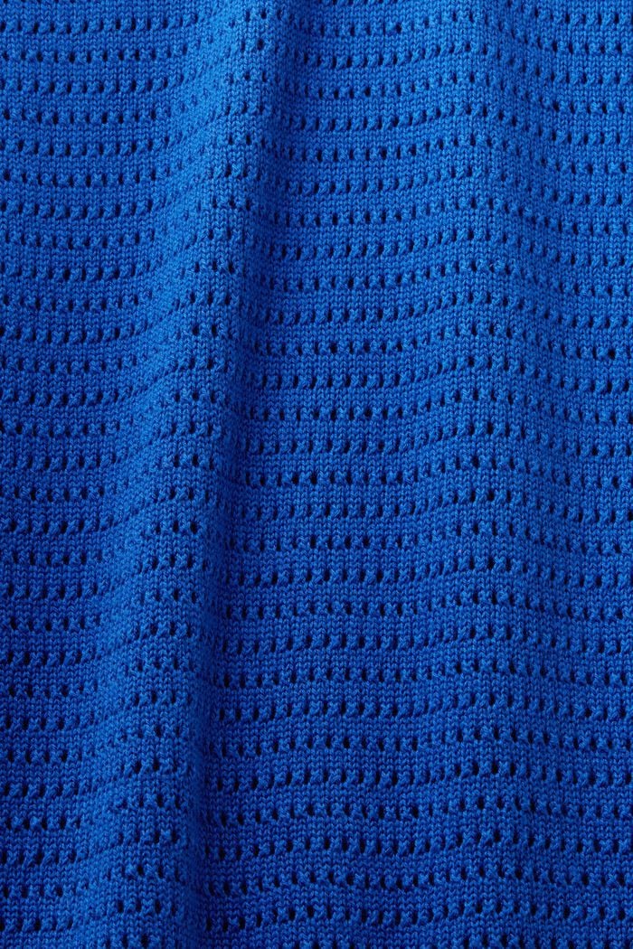 Robe midi sans manches en maille pointelle, BRIGHT BLUE, detail image number 5