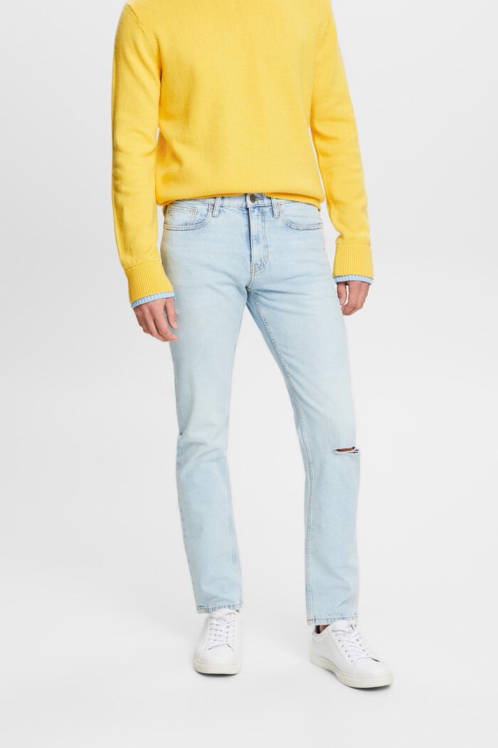 Slim fit jeans met middelhoge taille, BLUE LIGHT WASHED, detail image number 0