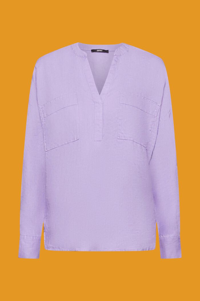 Linnen blouse, LAVENDER, detail image number 5
