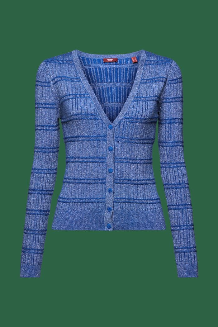 Vest met V-hals van lamé, BRIGHT BLUE, detail image number 6