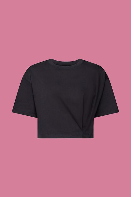 T-shirt de coupe raccourcie à encolure ronde en jersey
