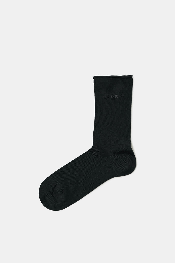 2 paar grofgebreide sokken, BLACK, detail image number 0