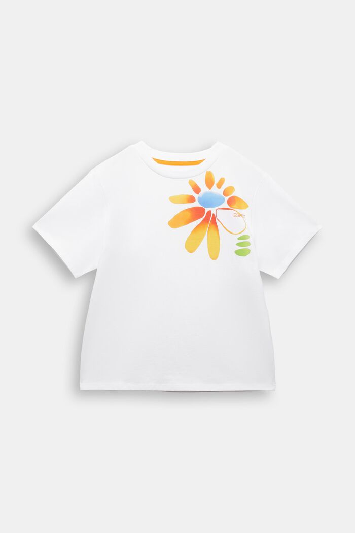 Katoenen T-shirt met grafische print, WHITE, detail image number 2