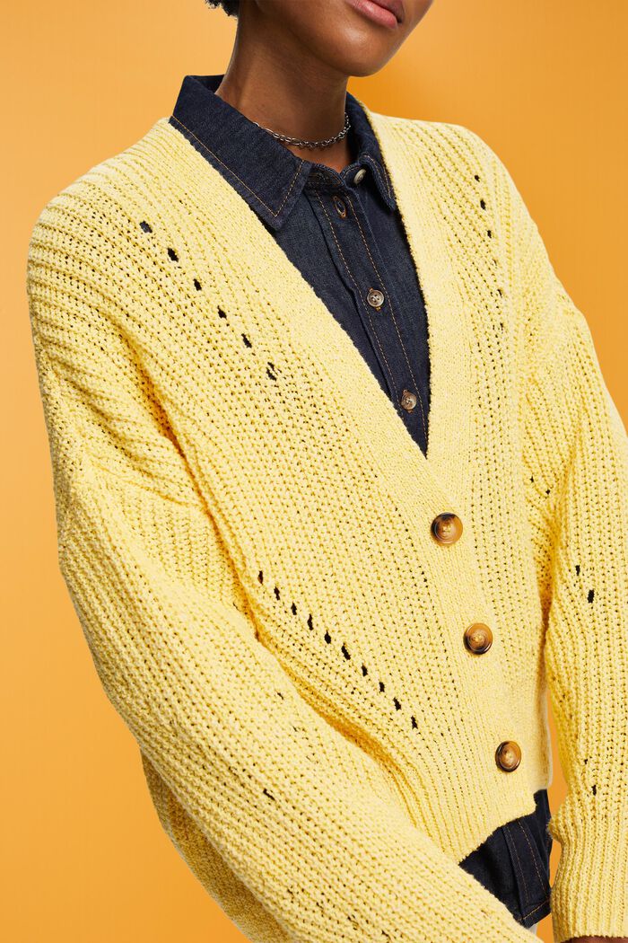 Cardigan en maille ample, LIGHT YELLOW, detail image number 2