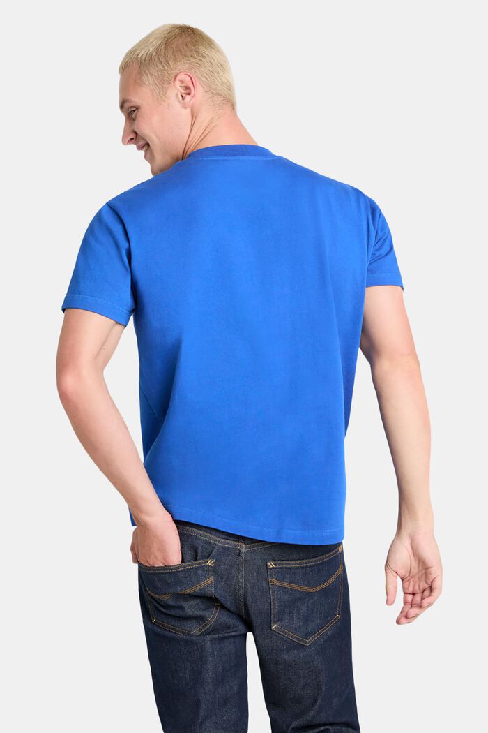 Uniseks T-shirt van katoen-jersey met logo, BRIGHT BLUE, detail image number 3