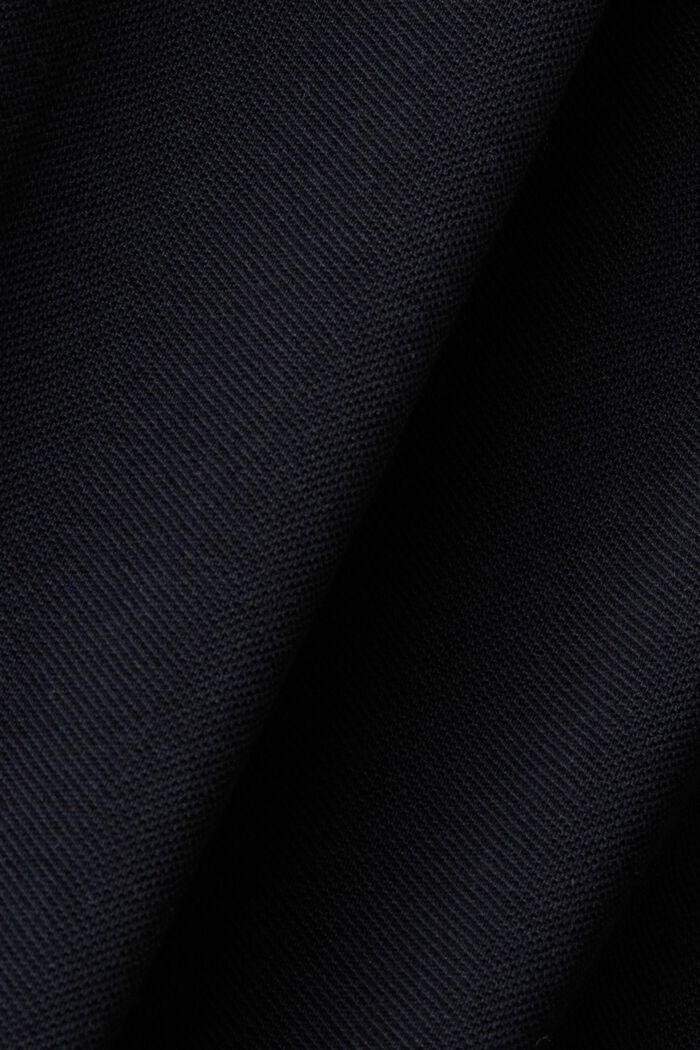 Poloshirt van katoen-piqué met gestreepte kraag, BLACK, detail image number 5