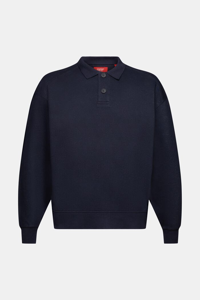 Polo-sweatshirt met lange mouwen, NAVY, detail image number 6