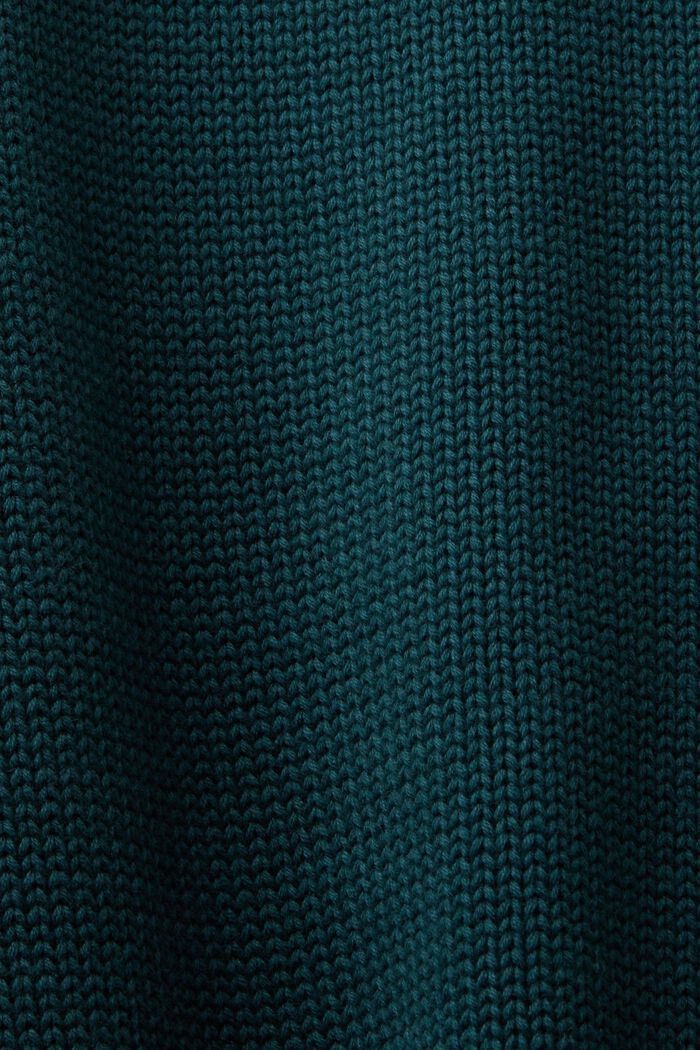 Katoenen trui met turtleneck, EMERALD GREEN, detail image number 4