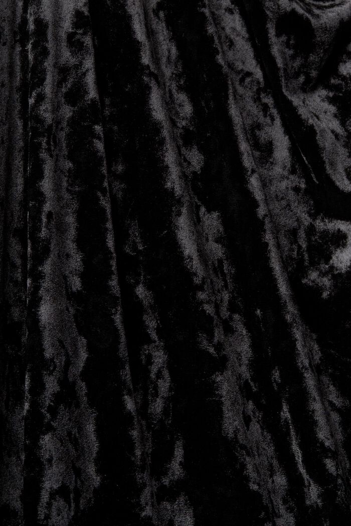 Fluwelen jurk met één schouder en kettingbandje, BLACK, detail image number 6