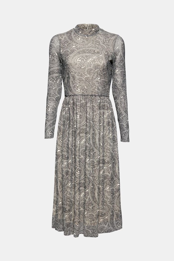 Uitlopende mesh jurk met print