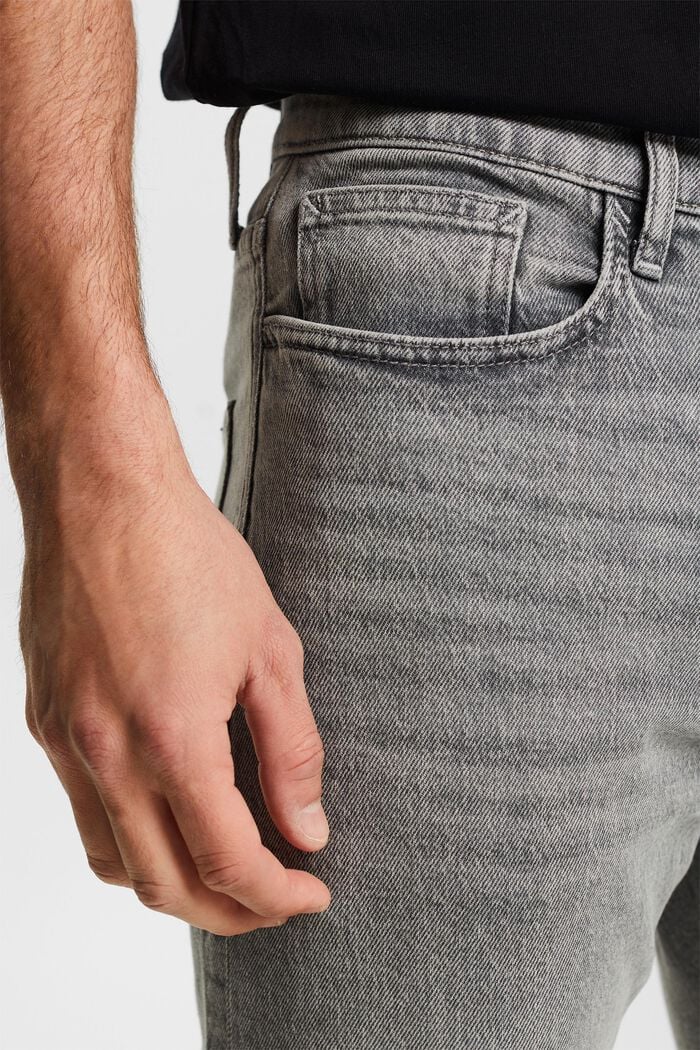Slim fit jeans met middelhoge taille, GREY LIGHT WASHED, detail image number 3