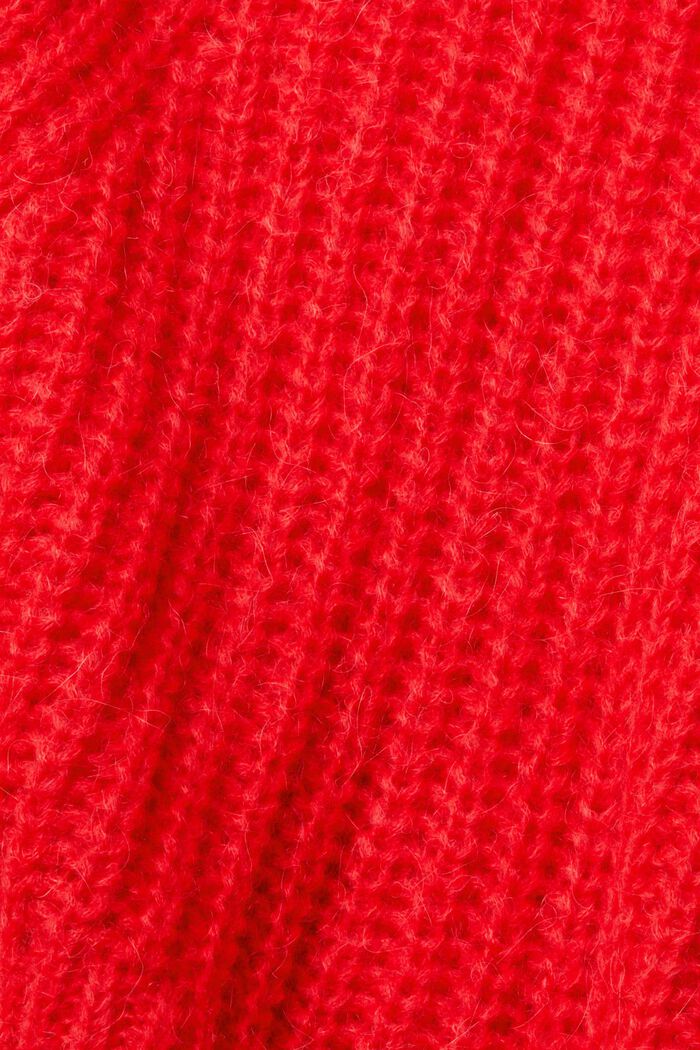 Met alpaca: gebreide trui, RED, detail image number 1