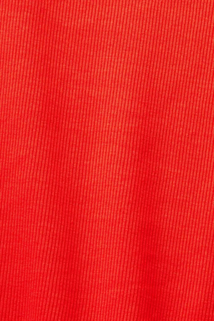 Haut à col ras-du-cou côtelé, RED, detail image number 4